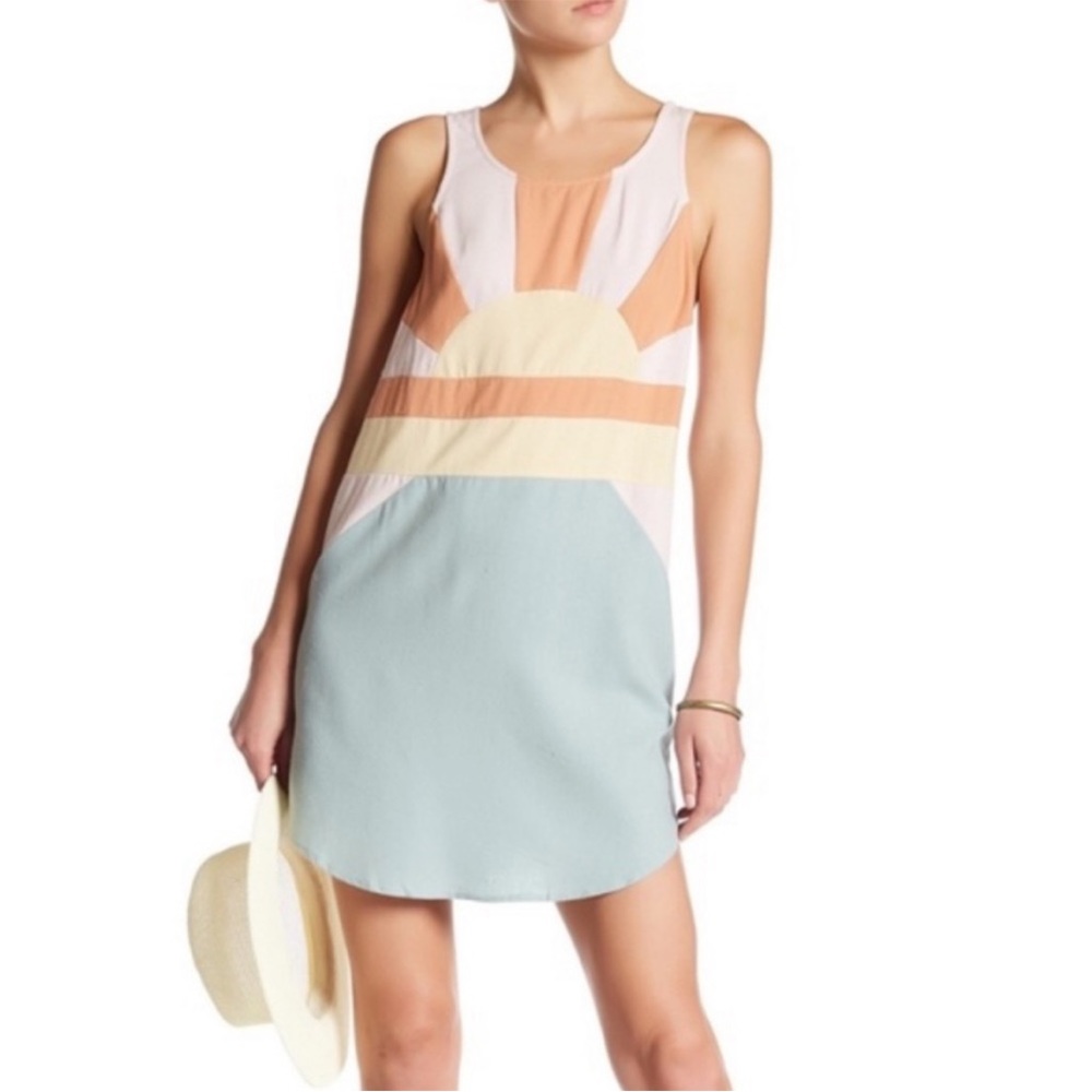 Free People Lagoon Sundown silk shift sleeveless dress